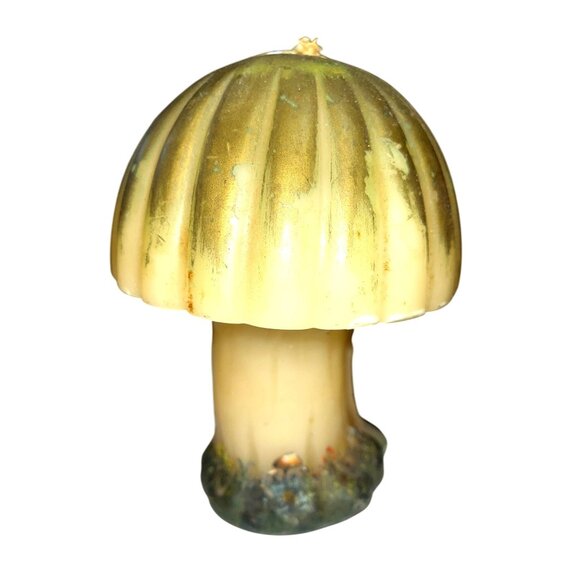 Vtg Lot of 3 '70 Mushroom Candles Hand Painted Hippie Decor - Picture 2 of 7